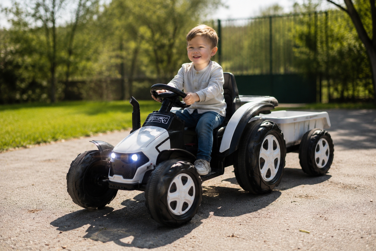 Tracteur Electrique Avec Télécommande Pour Enfants De 3 À 8 Ans