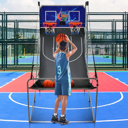 Jeu De Basketball Arcade Panier Compteur Basketball Panier De Basketball Arcade Blanc Et Noir 185X108X205Cm En Acier Bleu/Blanc/Gris/Violet